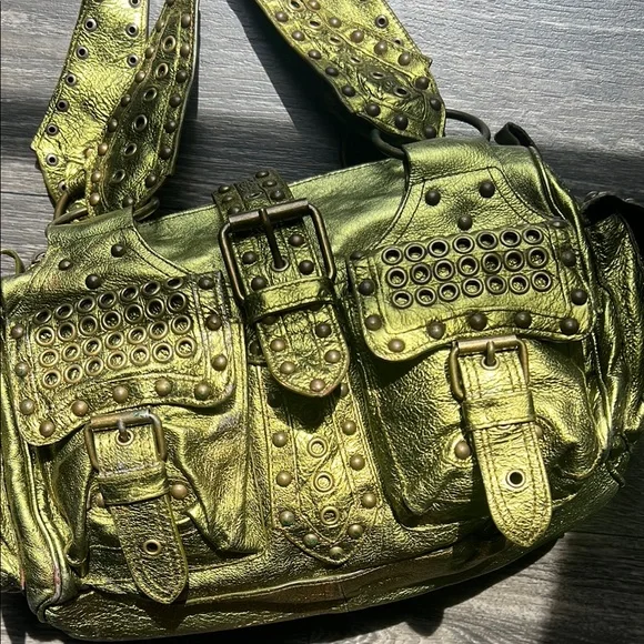 Vintage Green Leather Betsey Johnson Bag - Picture 2 of 10